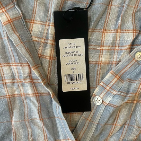 Veronica Beard Plaid Shirt Dress Tiered Ruffle Long Sleeve Button Blue Womens S - Picture 11 of 12